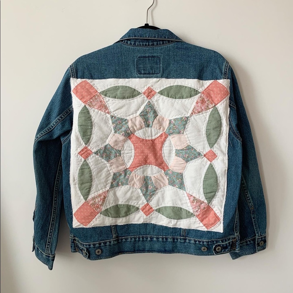 Levi’s denim jacket with antique quilt patch